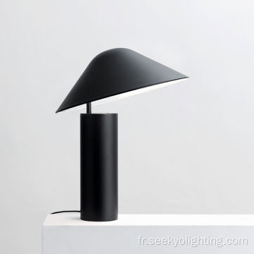 Matt Black All Metal Hat Table Lampe